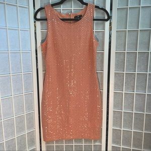 H&M sequined peach dress XS